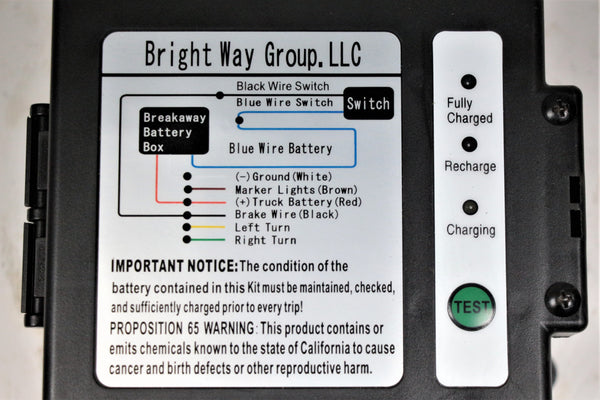 Breakaway Kit w/ 12V, 5-Amp - Hr Battery and 1-Amp Charger - Side Load
