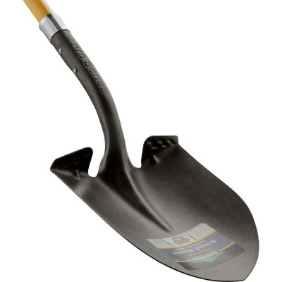 GroundWork Pro Round Point Shovel with Fiberglass Long Handle